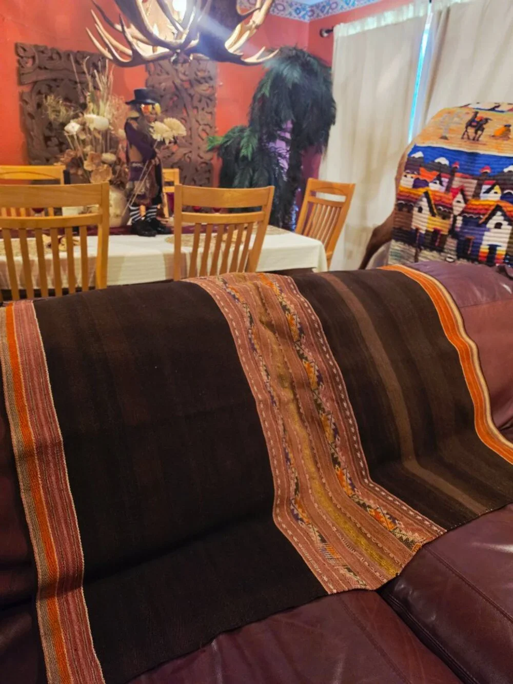Antique Andean Ancestral Handwoven Textile – Vintage Peruvian Tribal Tapestry –